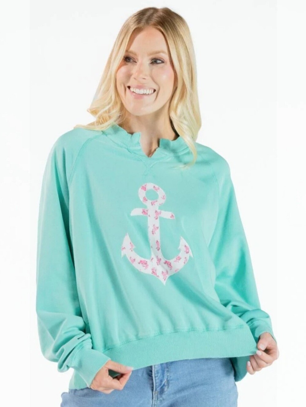 🩵⚓️NWT Simply Southern "Anchor⚓️ Summer☀Graphic Crewneck Sweatshirt" Mint Sz XL